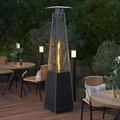 Flash Furniture Sol Patio Outdoor Heating-Black Stainless Steel Pyramid 42,000 BTU Propane Heater w/Wheels NAN-FSDC-02-BK-GG